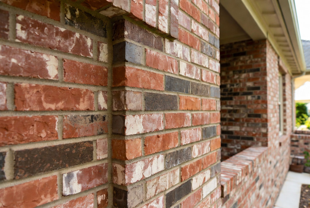 Close-up of premium brick masonry